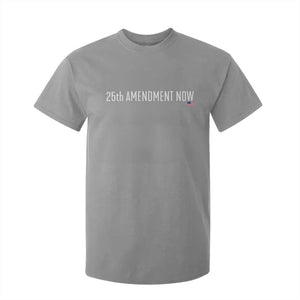 25th Amendment Now Minimalist Typography Graphic T Shirt For Kid Political Satire Patriotic American Flag TS02 Sport Gray Print Your Wear