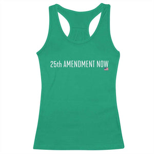 25th Amendment Now Minimalist Typography Graphic Racerback Tank Top Political Satire Patriotic American Flag TS02 Irish Green Print Your Wear
