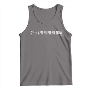 25th Amendment Now Minimalist Typography Graphic Tank Top Political Satire Patriotic American Flag TS02 Deep Heather Print Your Wear