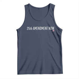 25th Amendment Now Minimalist Typography Graphic Tank Top Political Satire Patriotic American Flag TS02 Navy Print Your Wear
