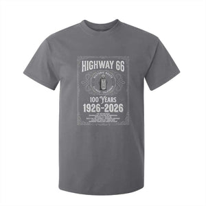 Historic Mother Road Highway 66 T Shirt For Kid Centennial 1926-2026 Classic Gas Pump Filigree Graphic TS02 Charcoal Print Your Wear
