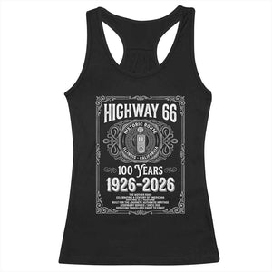 Historic Mother Road Highway 66 Racerback Tank Top Centennial 1926-2026 Classic Gas Pump Filigree Graphic TS02 Black Print Your Wear