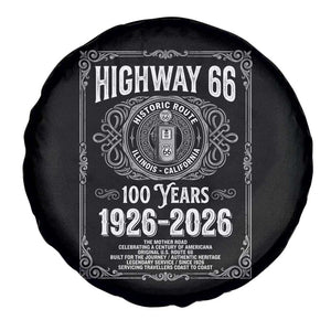 Historic Mother Road Highway 66 Spare Tire Cover Centennial 1926-2026 Classic Gas Pump Filigree Graphic TS02 Print Your Wear