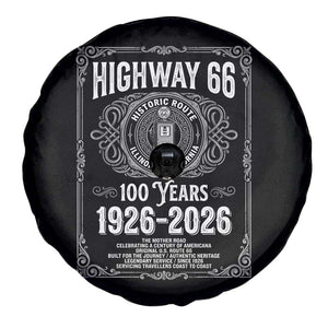 Historic Mother Road Highway 66 Spare Tire Cover Centennial 1926-2026 Classic Gas Pump Filigree Graphic TS02 Print Your Wear
