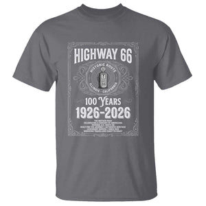 Historic Mother Road Highway 66 T Shirt Centennial 1926-2026 Classic Gas Pump Filigree Graphic TS02 Charcoal Print Your Wear