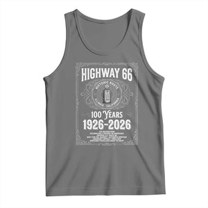 Historic Mother Road Highway 66 Tank Top Centennial 1926-2026 Classic Gas Pump Filigree Graphic TS02 Black Heather Print Your Wear