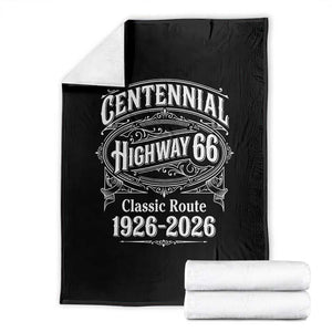 America Highway 66 Centennial 1926-2026 Classic Route Throw Blanket Vintage The Mother Road Victorian Filigree Graphic TS02 Black Print Your Wear