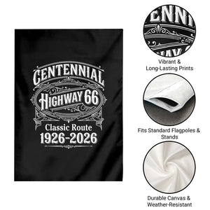 America Highway 66 Centennial 1926-2026 Classic Route Garden Flag Vintage The Mother Road Victorian Filigree Graphic TS02 Print Your Wear
