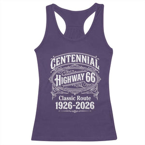 America Highway 66 Centennial 1926-2026 Classic Route Racerback Tank Top Vintage The Mother Road Victorian Filigree Graphic TS02 Purple Print Your Wear