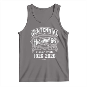 America Highway 66 Centennial 1926-2026 Classic Route Tank Top Vintage The Mother Road Victorian Filigree Graphic TS02 Deep Heather Print Your Wear