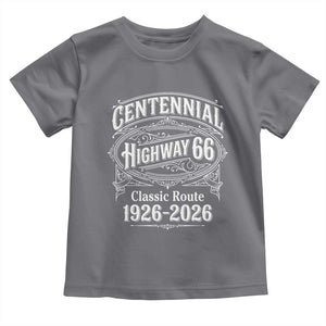 America Highway 66 Centennial 1926-2026 Classic Route Toddler T Shirt Vintage The Mother Road Victorian Filigree Graphic TS02 Charcoal Print Your Wear