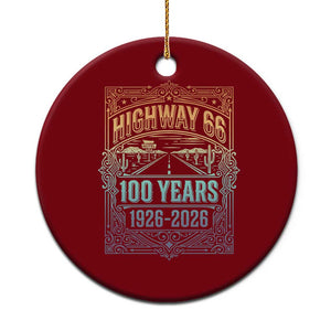 America Highway 66 100 Years Centennial 1926-2026 Ceramic Ornament Retro Desert Horizon The Mother Road Colorful Graphic TS02 1pc Red Print Your Wear