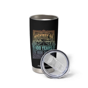 America Highway 66 100 Years Centennial 1926-2026 Tumbler Cup Retro Desert Horizon The Mother Road Colorful Graphic TS02 Print Your Wear
