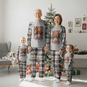 Highway 66 Main Street of America Sunset Horizon Plaid Pajama Set Centennial 1926-2026 Retro Desert Sunburst Graphic TS02 Christmas Plaid Print Your Wear