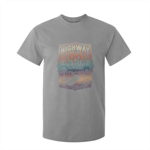 Highway 66 100 Years of the Mother Road T Shirt For Kid Centennial 1926-2026 Desert Oasis Retro Rainbow Graphic TS02 Sport Gray Print Your Wear