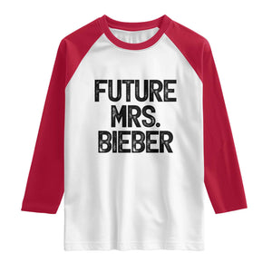 Future Mrs. Pop Star Bride to Be Raglan Shirt Iconic Music Fan Gift Vintage TS02 White Red Print Your Wear