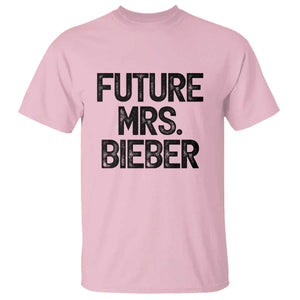 Future Mrs. Pop Star Bride to Be T Shirt Iconic Music Fan Gift Vintage TS02 Light Pink Print Your Wear
