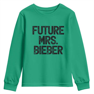 Future Mrs. Pop Star Bride to Be Youth Sweatshirt Iconic Music Fan Gift Vintage TS02 Irish Green Print Your Wear