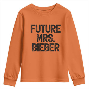 Future Mrs. Pop Star Bride to Be Youth Sweatshirt Iconic Music Fan Gift Vintage TS02 Orange Print Your Wear