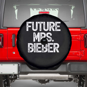Future Mrs. Pop Star Bride to Be White Script Spare Tire Cover Iconic Music Fan Gift Vintage TS02 Black Print Your Wear
