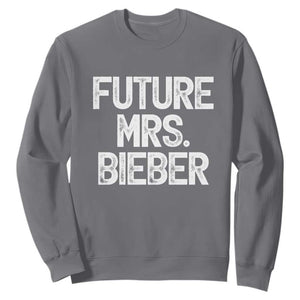 Future Mrs. Pop Star Bride to Be White Script Sweatshirt Iconic Music Fan Gift Vintage TS02 Charcoal Print Your Wear