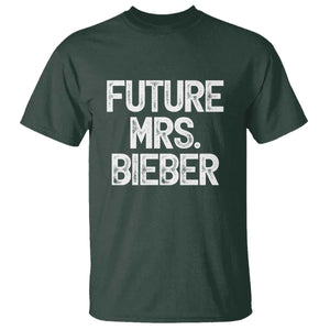 Future Mrs. Pop Star Bride to Be White Script T Shirt Iconic Music Fan Gift Vintage TS02 Dark Forest Green Print Your Wear