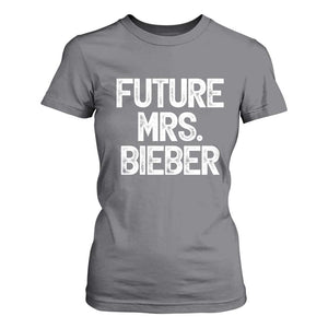 Future Mrs. Pop Star Bride to Be White Script T Shirt For Women Iconic Music Fan Gift Vintage TS02 Charcoal Print Your Wear