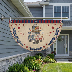 American Bald Eagle Patriotic Fan Flag How Free Are You Tonight 4th of July