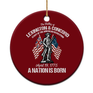 Battle of Lexington and Concord Ceramic Ornament American Revolution April 19 1775 Patriotic TS02 1pc Red Print Your Wear