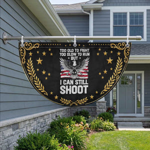 America Gun Rights Eagle Patriotic Fan Flag Too Old To Fight Too Slow To Run But Can Still Shoot