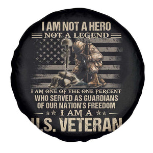 American Veteran Spare Tire Cover I Am Not A Hero Not A Legend US Flag Soldier Combat Boots And Dog Tags TS02 Print Your Wear