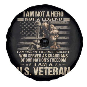 American Veteran Spare Tire Cover I Am Not A Hero Not A Legend US Flag Soldier Combat Boots And Dog Tags TS02 Print Your Wear