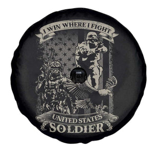 I Win Where I Fight US Soldier Patriotic Bald Eagle Spare Tire Cover TS02 Print Your Wear