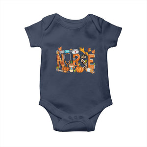 Thanksgiving Fall Nurse Baby Onesie One Thankful Nurse Life Autumn Pumpkin Season TS02 Navy Print Your Wear