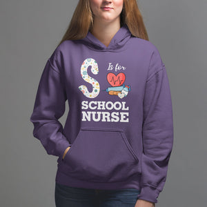 School Nurse Hoodie S Is For School Nursing RN Nurse Appreciation TS02 Purple Printyourwear