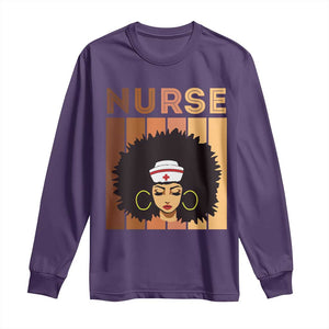 Black Nurse Long Sleeve Shirt Magic Afro Melanin RN Woman TS02 Purple Print Your Wear