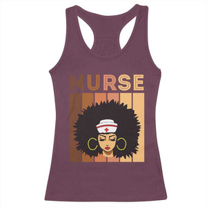 Black Nurse Racerback Tank Top Magic Afro Melanin RN Woman TS02 Maroon Print Your Wear