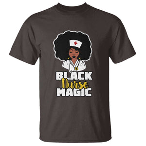 Black Nurse Magic T Shirt Afro Melanin RN Nursing Woman TS02 Dark Chocolate Print Your Wear