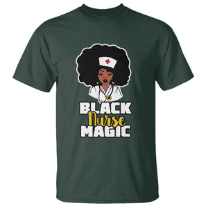 Black Nurse Magic T Shirt Afro Melanin RN Nursing Woman TS02 Dark Forest Green Print Your Wear