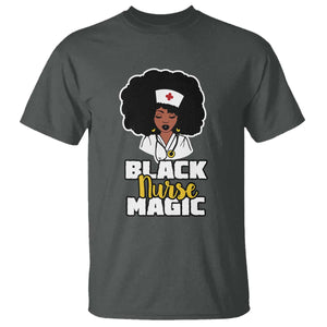 Black Nurse Magic T Shirt Afro Melanin RN Nursing Woman TS02 Dark Heather Print Your Wear