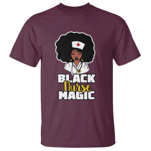 Black Nurse Magic T Shirt Afro Melanin RN Nursing Woman TS02 Maroon Print Your Wear