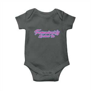 Tremendously Locked In Baby Onesie Retro Motivational Quote TS02 Dark Heather Print Your Wear