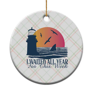Funny Shark Lover Week Ceramic Ornament I Waited All Year For This Week TS02 1pc Christmas Plaid Print Your Wear