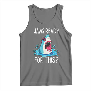 Funny Shark Lover Tank Top Are Jaw Ready For This Ocean Wildlife TS02 Black Heather Print Your Wear