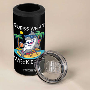Funny Shark Lover Week 4 in 1 Can Cooler Tumbler Week Guess What Week It Is Summer Beach TS02 Print Your Wear