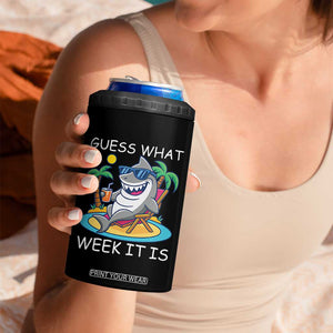 Funny Shark Lover Week 4 in 1 Can Cooler Tumbler Week Guess What Week It Is Summer Beach TS02 Print Your Wear