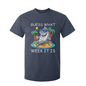 Funny Shark Lover Week T Shirt For Kid Week Guess What Week It Is Summer Beach TS02 Navy Print Your Wear
