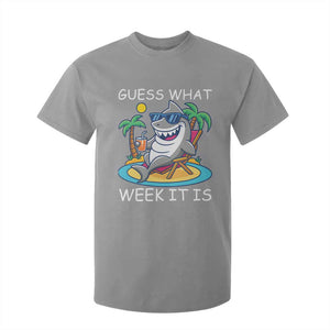 Funny Shark Lover Week T Shirt For Kid Week Guess What Week It Is Summer Beach TS02 Sport Gray Print Your Wear