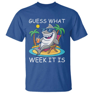 Funny Shark Lover Week T Shirt Week Guess What Week It Is Summer Beach TS02 Royal Blue Print Your Wear