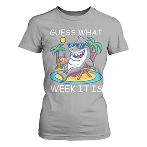Funny Shark Lover Week T Shirt For Women Week Guess What Week It Is Summer Beach TS02 Sport Gray Print Your Wear